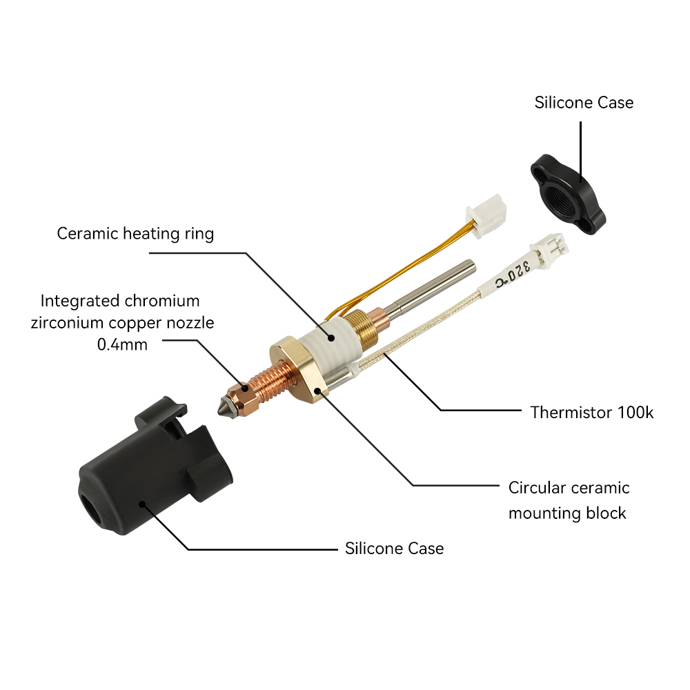 สําหรับ Creality K1C/K1 Max Ho - High Flow Ceramic Hotend บทวิจารณ์และราคา